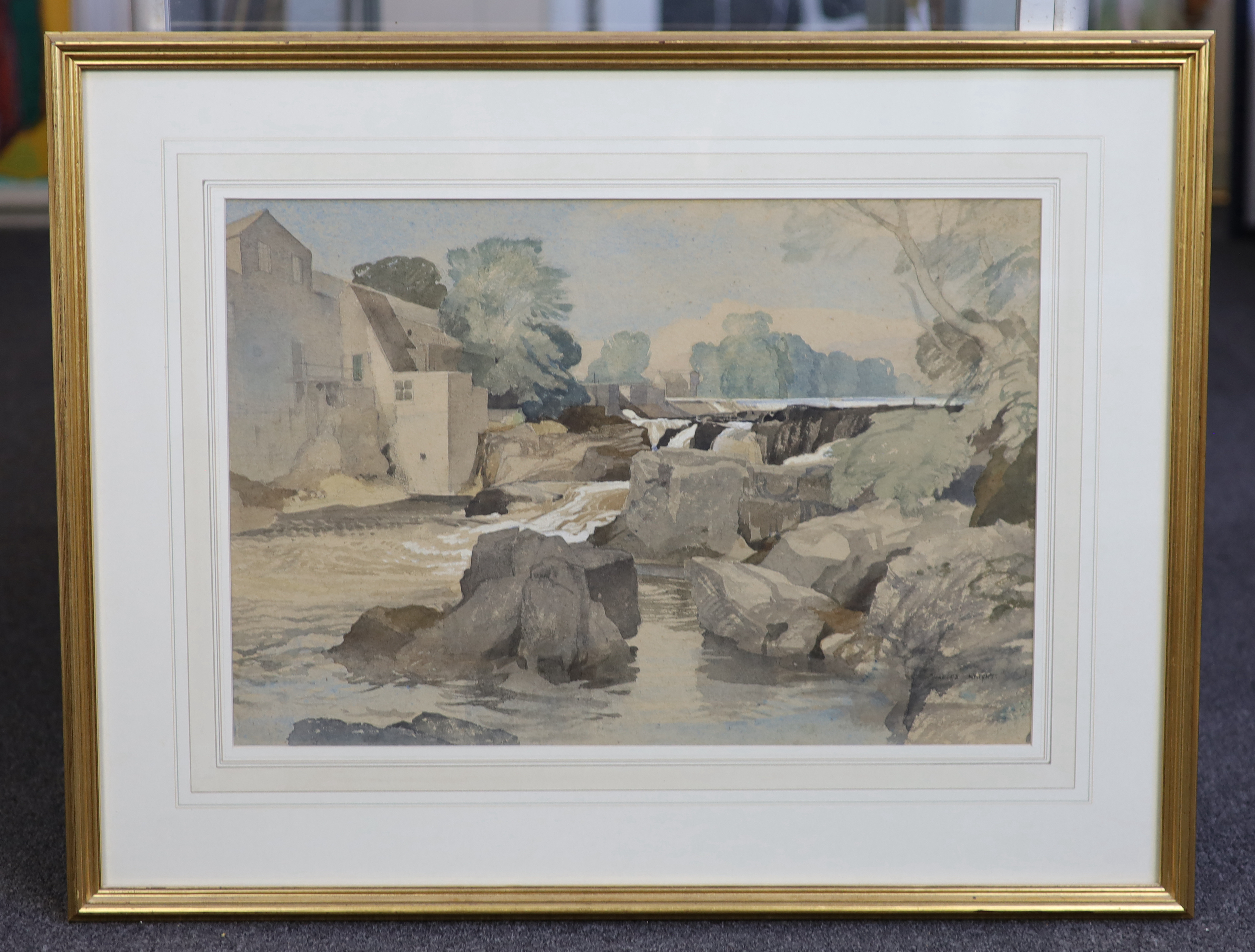Charles Knight (British, 1901-1990), 'Linton Falls, North Yorkshire', watercolour, 34.5 x 51cm